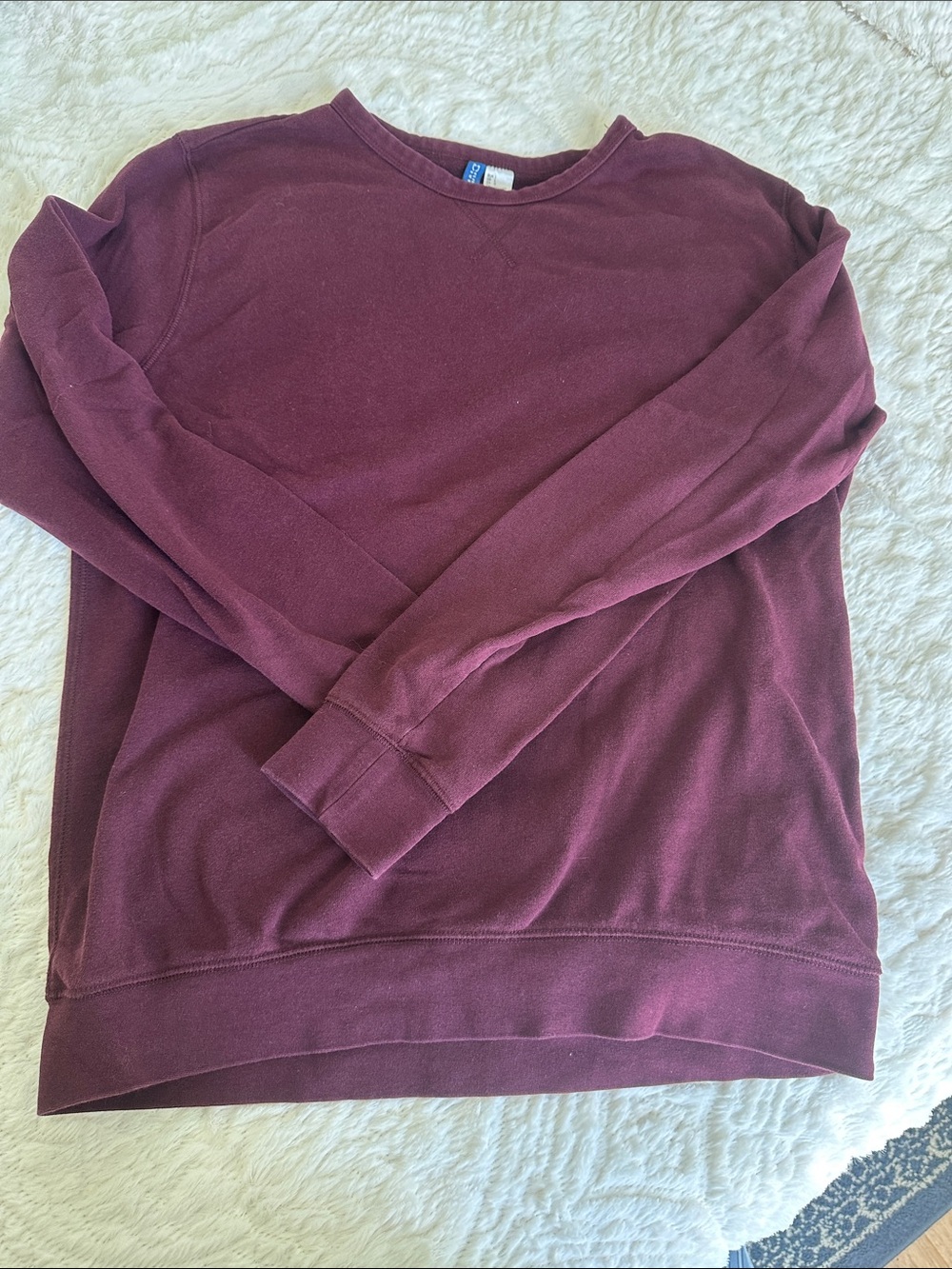 Divided Men's Crewneck Sweater in Burgundy Plum